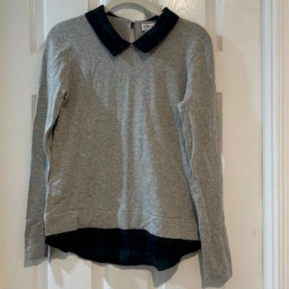 J Crew Plaid Layered Sweater